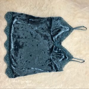 Velvet lace tank top